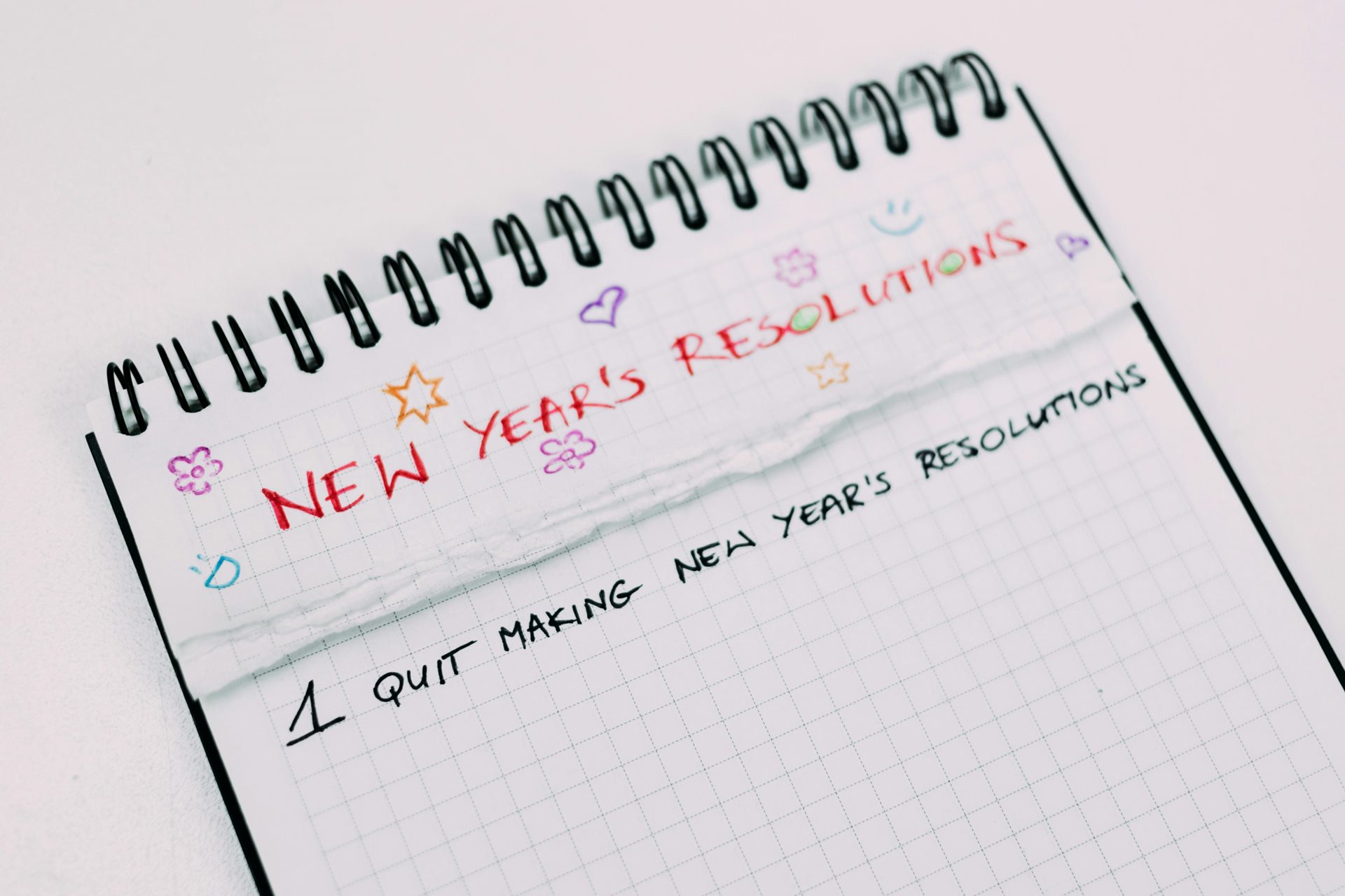 Calendar that says New Years Resolutions